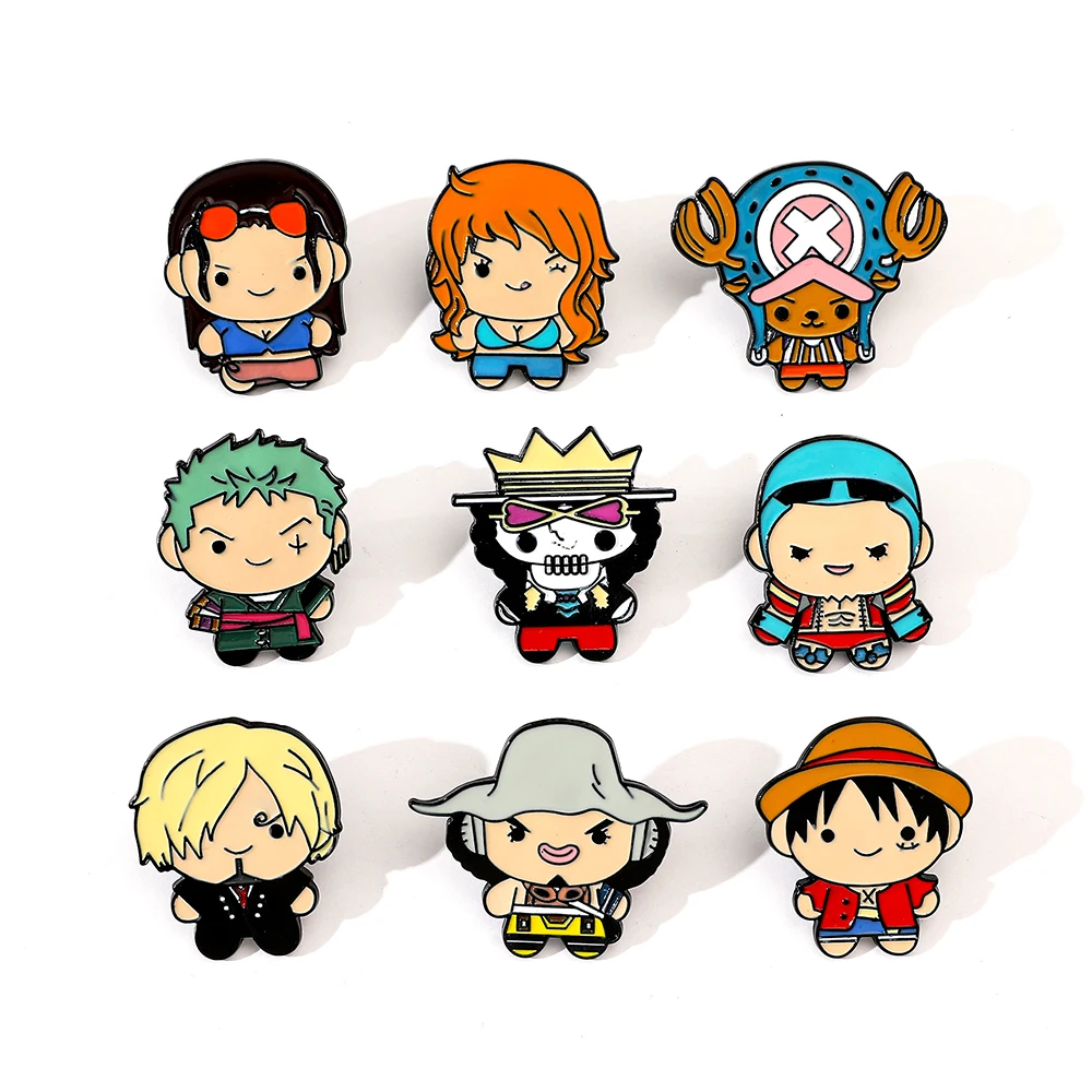 Anime Cosplay One Piece - 9 Pcs Creative Cartoon Brooch Anime