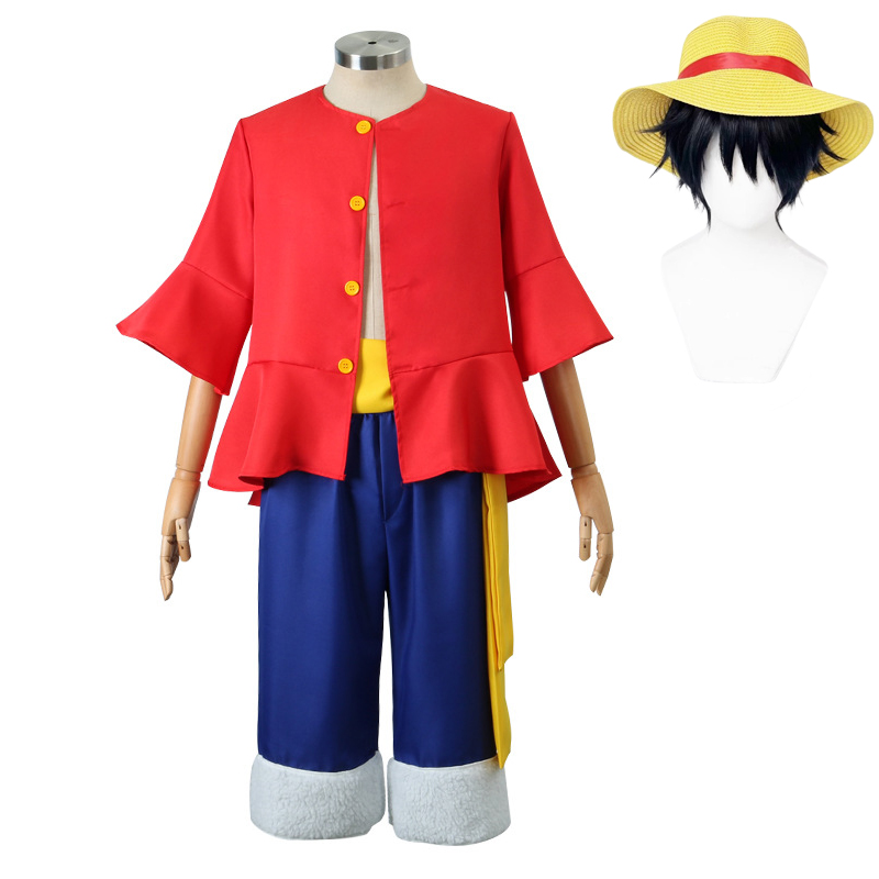 Anime Cosplay One Piece - Luffy Cosplay Costume Hat Wig Anime