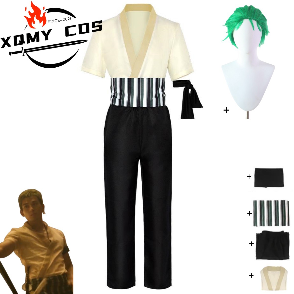Anime Cosplay One Piece - XqNew Anime Movie Roronoa Zoro Cosplay