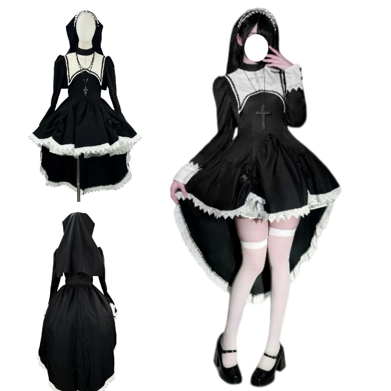 Anime Cosplay Nun - Medieval Gothic Nun Lolita Dress Anime