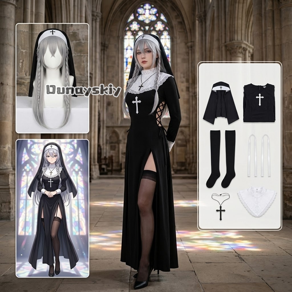 KS*06Original Nun Cos Outfit B - Anime Cosplay Nun recension och pris