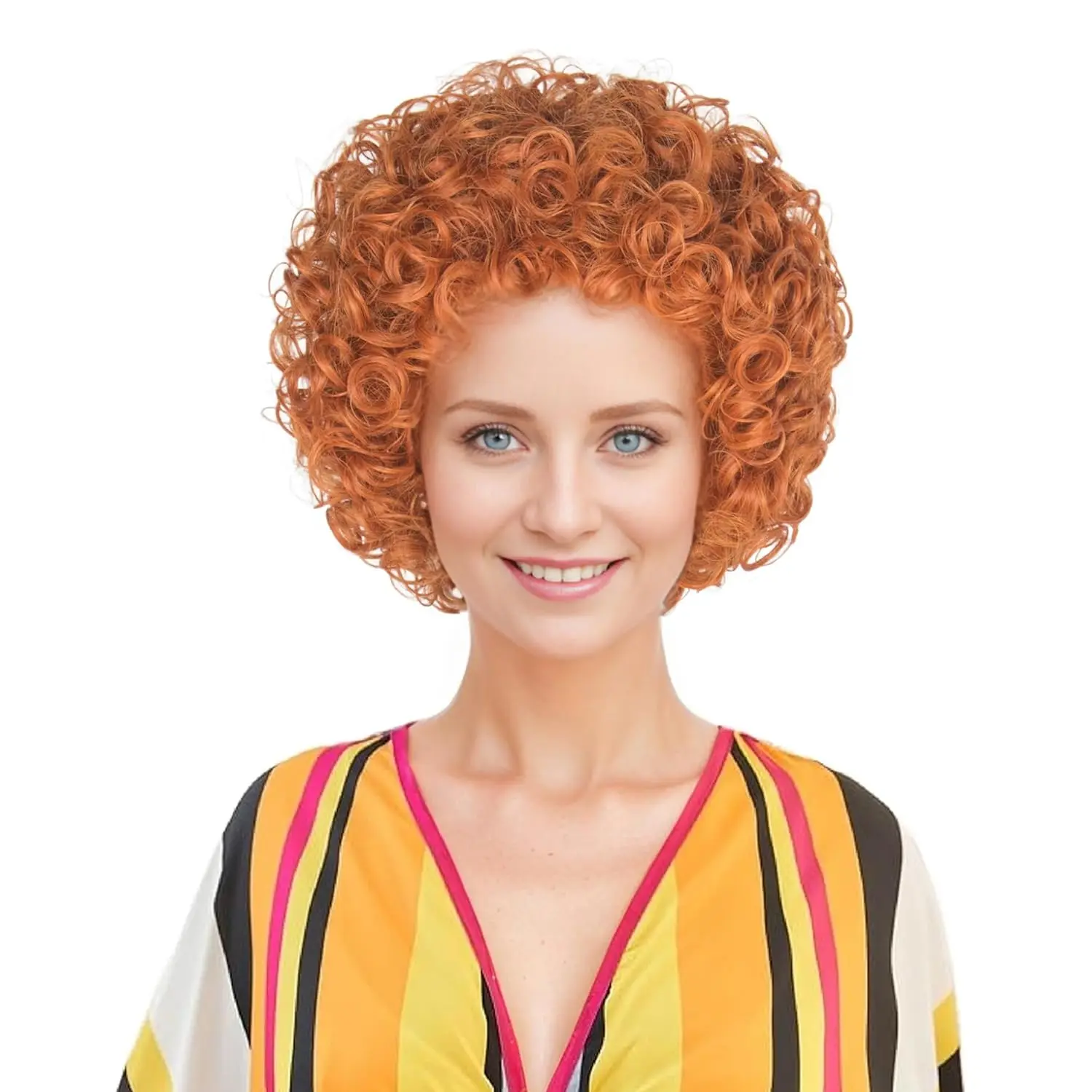 Women Short Curly Red Brown Ha - Anime Cosplay Red Hair recension och pris