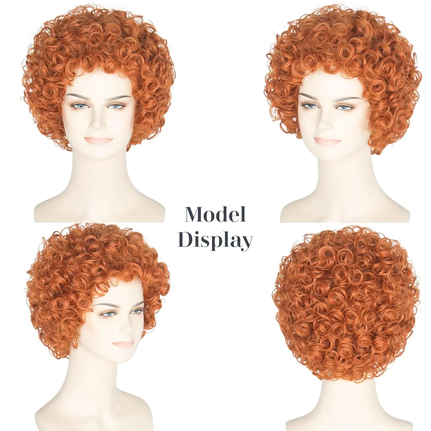 Women Short Curly Red Brown Ha - Anime Cosplay Red Hair recension och pris