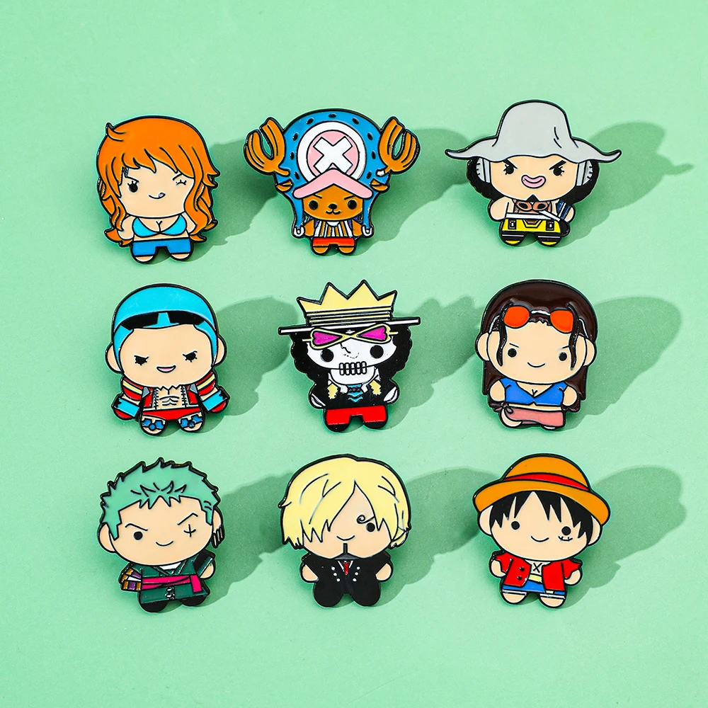 9 Pcs Creative Cartoon Brooch  - Anime Cosplay One Piece recension och pris