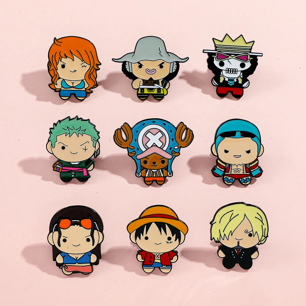 9 Pcs Creative Cartoon Brooch  - Anime Cosplay One Piece recension och pris