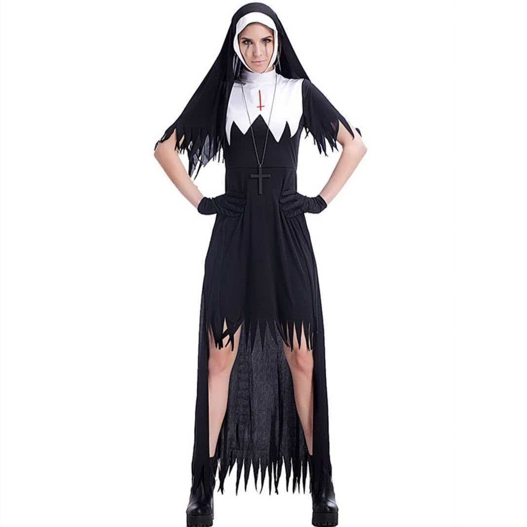 Horror Nun Zombie Set Women Ha - Anime Cosplay Nun recension och pris