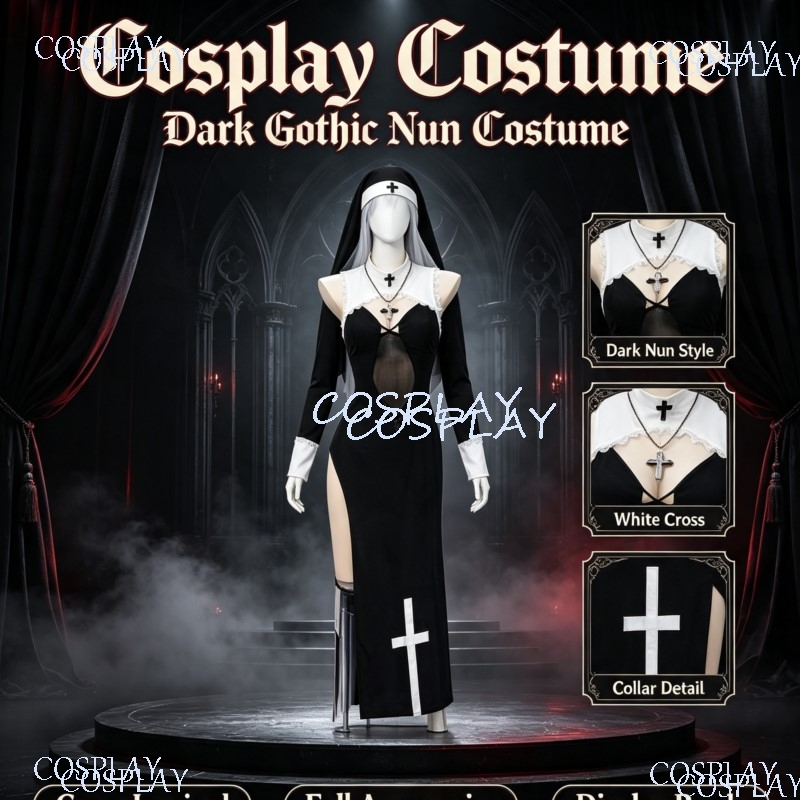 High Slit Uniform Suit For Hal - Anime Cosplay Nun recension och pris