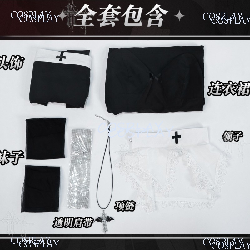 High Slit Uniform Suit For Hal - Anime Cosplay Nun recension och pris