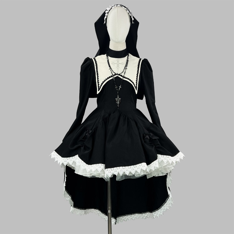 Medieval Gothic Nun Lolita Dre - Anime Cosplay Nun recension och pris