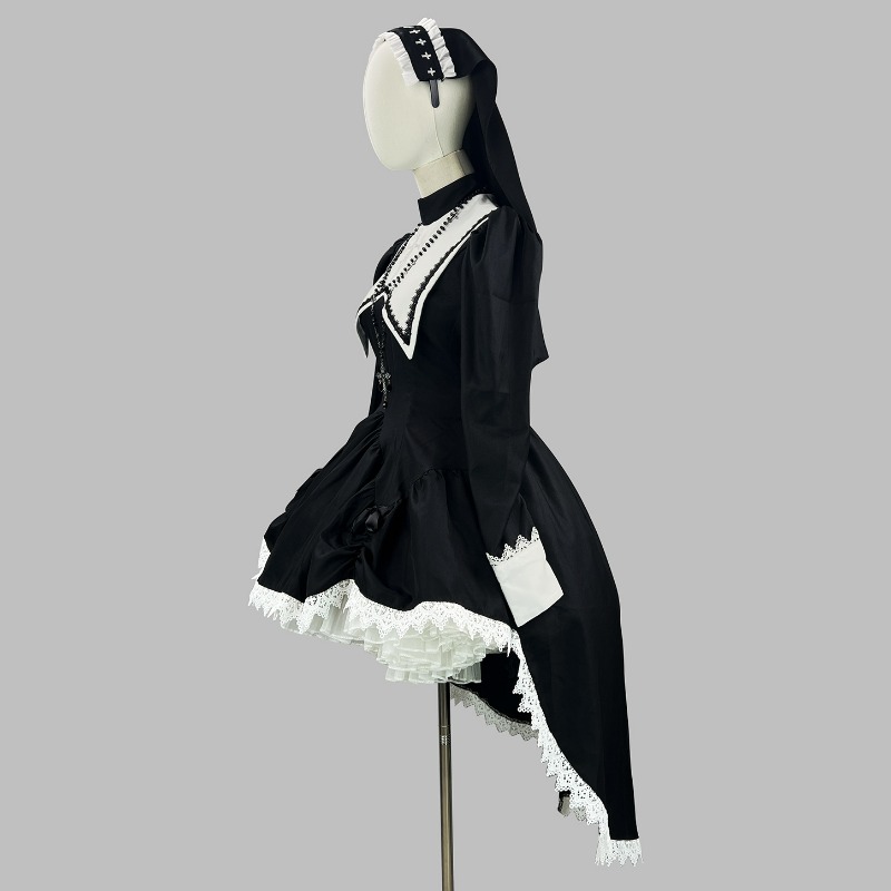 Medieval Gothic Nun Lolita Dre - Anime Cosplay Nun recension och pris